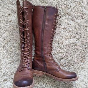 Frye Veronica Combat tall leather boots